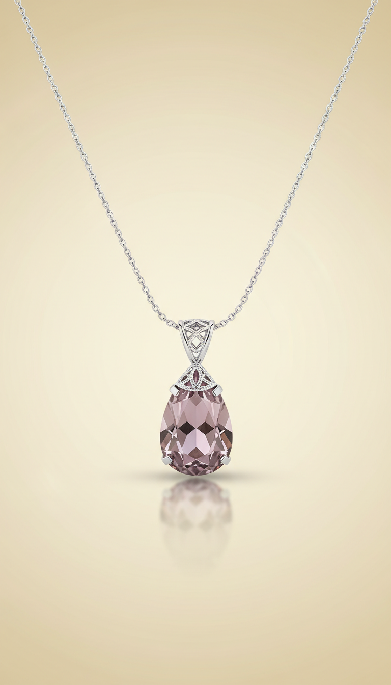 Geometric Gemstone Pendant Necklace