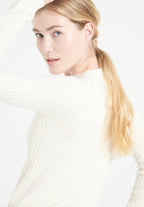 Pull col rond femme en cachemire blanc écru - LILLY 16